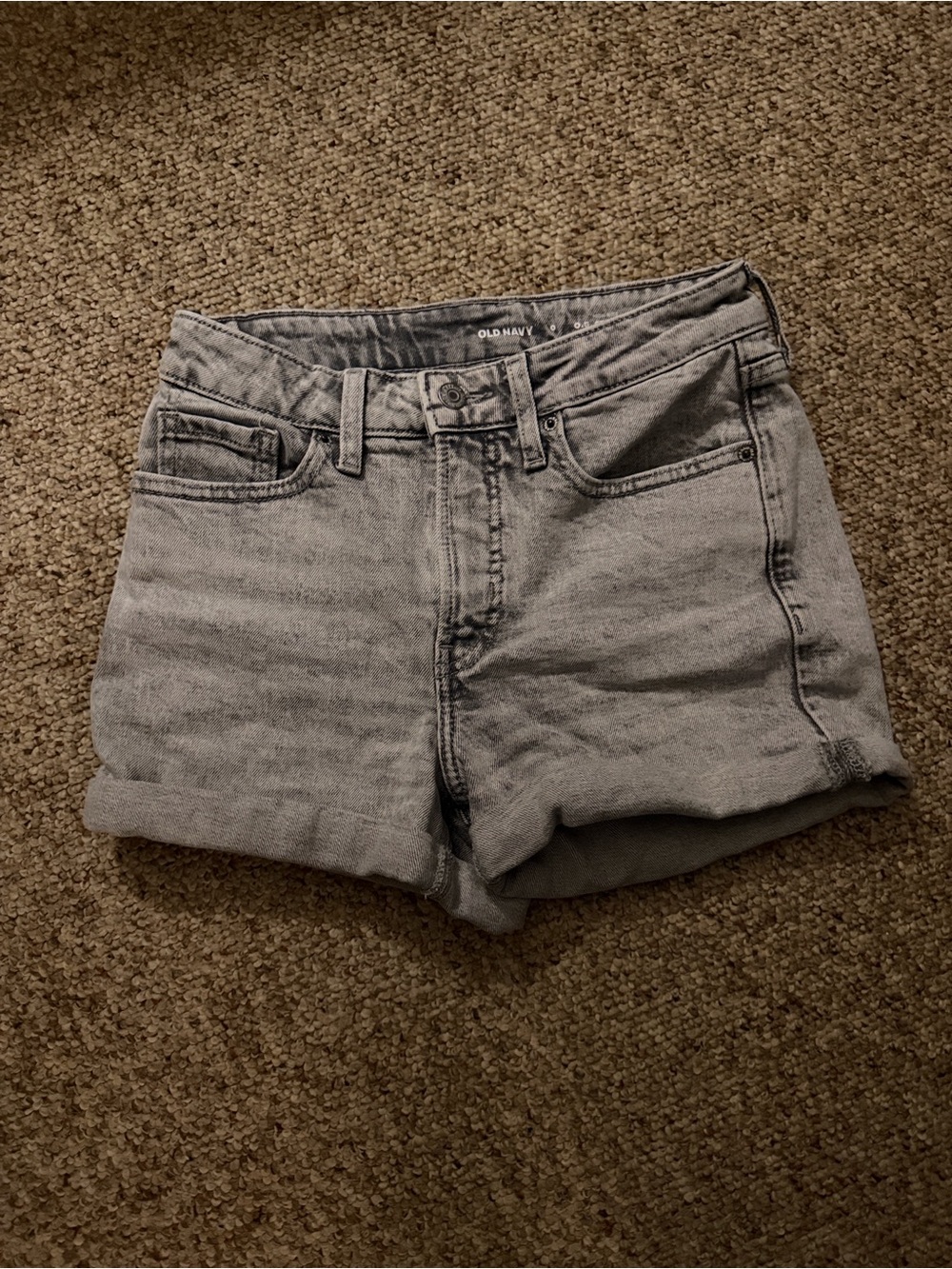 Old Navy High Rise OG Straight Gray Denim Shorts